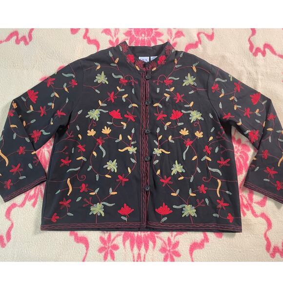 vintage dead stock 100% cotton BFA Classics embroidered light jacket SZ PXL - Picture 1 of 8